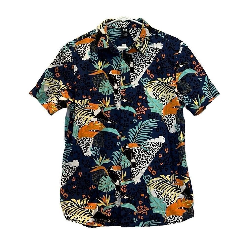 Neff Hawaiian Men’s Style Shirt Leaf Abstract Sz.M